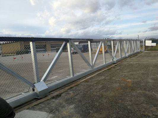 Pose portail industriel double rail